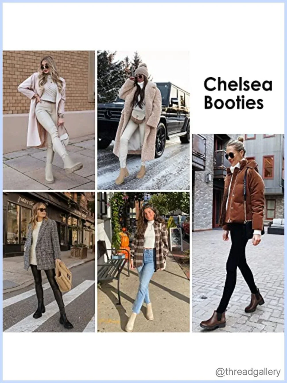 Fashion Suede & Waterproof Leather Chelsea Booties Chunky Heel Lug Sole Slip On